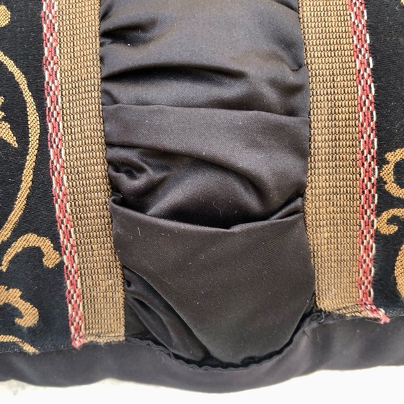 Jeffrey Fabrics Ruched Black Pillow Damask - Picture 4 of 10